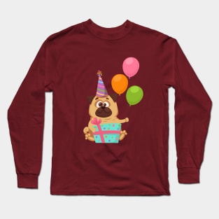 Happy Birthday Pug Long Sleeve T-Shirt